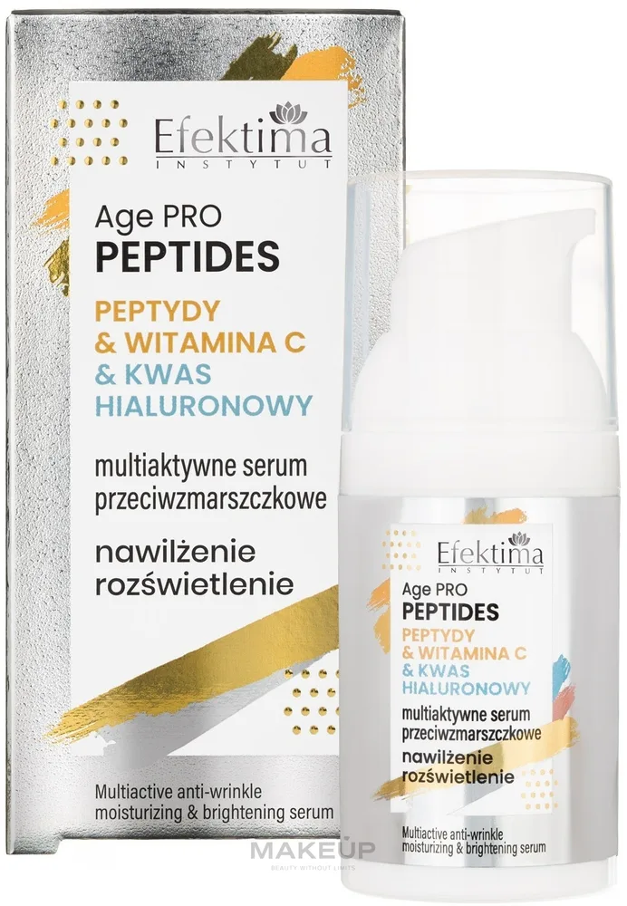 Сыворотка для лица Efektima Age PRO Peptides мультиактивная против морщин с пептидами, витамином C и гиалуроновой кислотой, 30 мл
