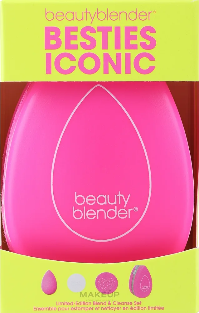 Набор Beautyblender Besties Iconic спонж для макияжа твердое мыло для очистки коврик и косметичка