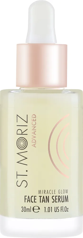 Сыворотка для лица St.Moriz Miracle Glow увлажняющая с гиалуроновой кислотой и коэнзимом Q10, эффект сияния и загара, 30 мл