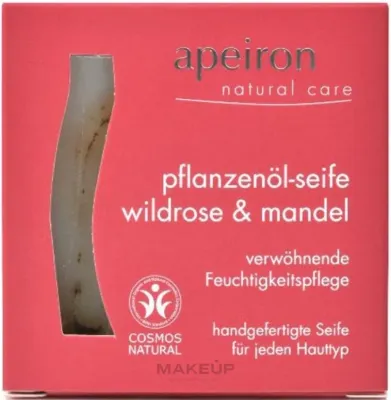 Мыло растительное Apeiron Wild Rose & Almond с розой и миндалём, 100 г
