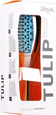 Щётка для укладки волос Janeke Vented Curvy Tulip Brush серебристо-бирюзовая