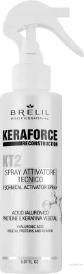 Активирующий спрей для волос Brelil Keraforce KT2 Technical Activator Spray с гиалуроновой кислотой, 150 мл