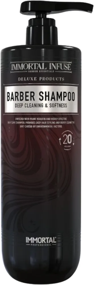 Шампунь Immortal Infuse Barber глубоко очищающий, мужской, с протеинами пшеницы, кукурузы и сои, 1000 мл