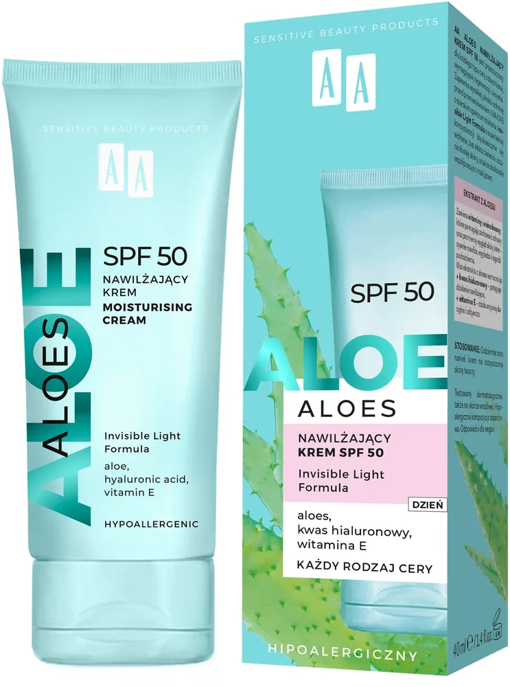 Крем для лица AA Aloes увлажняющий SPF50 с алоэ 40 мл