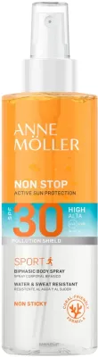 Спрей для тела Anne Moller Non Stop Sport Biphase SPF 30 двухфазный без отдушки 150 мл
