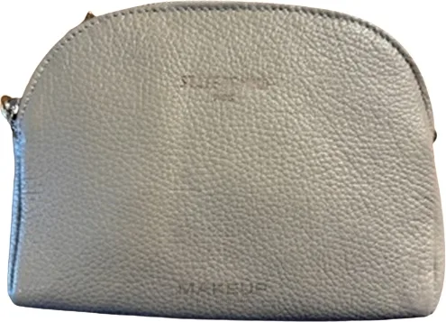 Косметичка State Of Mind Leather Pouch With Handle кожа серая с ремнем