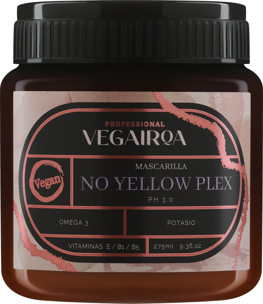 Тонирующая маска для светлых волос Vegairoa No Yellow Plex против желтизны, биотин, пантенол, ниацинамид, фиолетовый пигмент, 275 мл