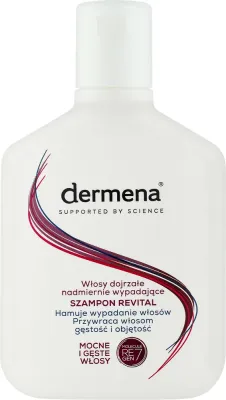 Шампунь Dermena Revital Hair Care против выпадения волос, для зрелых волос, с квиноа, ниацинамидом и витамином E, 200 мл, Польша