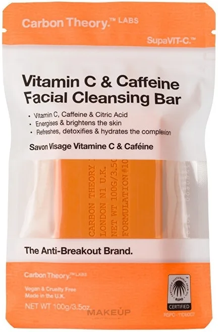Мыло для умывания Carbon Theory Vitamin C & Caffeine с витамином C, 100 г