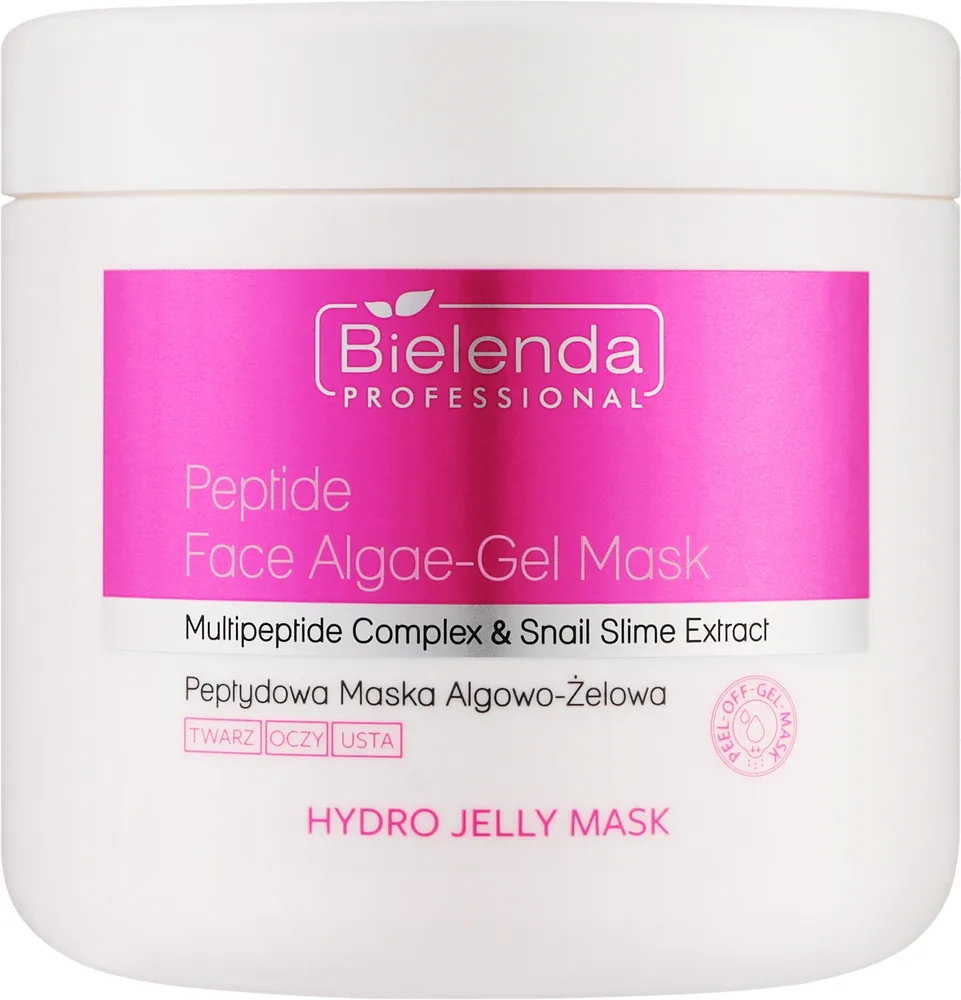Bielenda Professional Hydro Jelly Mask Peptide — альгинатная маска для лица с пептидами и муцином улитки, 190 г