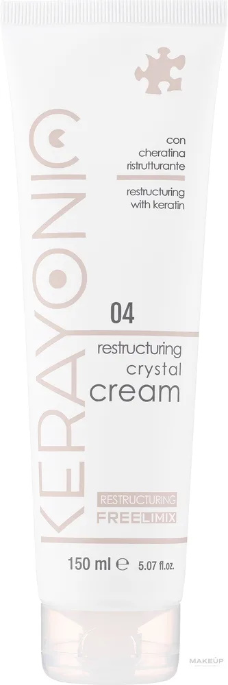 Крем для волос Freelimix Kerayonic Crystal Cream 04 кератиновый, для повреждённых волос, запечатывание кутикулы, с церамидами, 150 мл