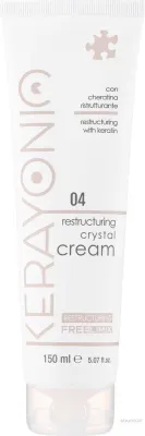 Крем для волос Freelimix Kerayonic Crystal Cream 04 кератиновый, для повреждённых волос, запечатывание кутикулы, с церамидами, 150 мл