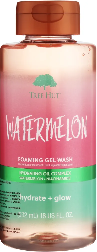 Пенящийся гель для душа Tree Hut Watermelon с ароматом арбуза, 532 мл