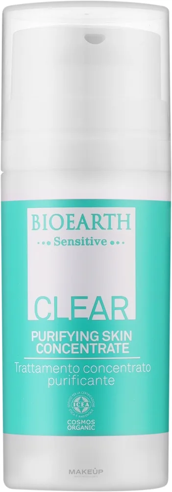 Сыворотка для лица Bioearth Sensitive Clear очищающая для проблемной и комбинированной кожи с чайным деревом 30 мл
