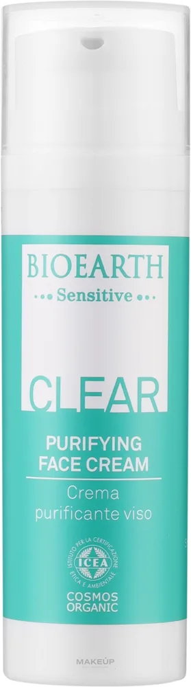 Крем для лица Bioearth Sensitive Clear Purifying очищающий для комбинированной кожи 50 мл