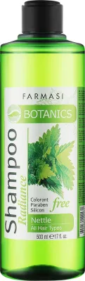 Шампунь Farmasi Botanics Nettle с крапивой и пантенолом, без силиконов и парабенов, для блеска волос, 500 мл, Турция