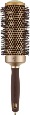 Круглая щётка для укладки волос Olivia Garden Expert Blowout Speed Wavy Bristles Gold Brown 55 мм