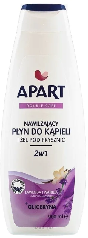Apart Natural Apart Double Care Lavender And Vanilla - Увлажняющее средство 2 в 1 для ванны и душа Apart Double Care, лаванда и ваниль, 900 мл