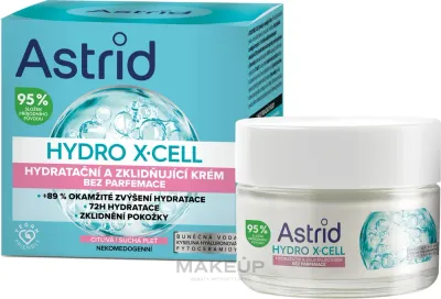 Крем для лица Astrid Hydro X-Cell увлажняющий успокаивающий без отдушек 50 мл