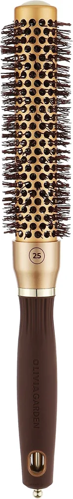 Круглая щётка для укладки волос Olivia Garden Expert Blowout Speed Wavy Bristles Gold Brown 25 мм