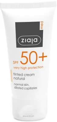 Крем для лица Ziaja Med Tinted Natural тонирующий солнцезащитный SPF 50+ 50 мл