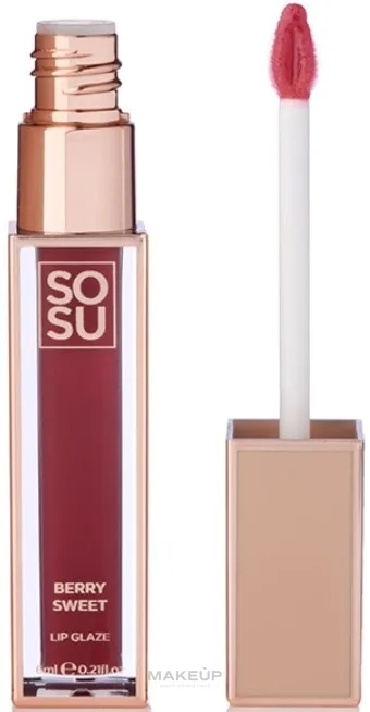 Блеск для губ Sosu by SJ Shimmer Lip Glaze с мерцанием, ягодного оттенка, 6 мл, оттенок Almond Butter
