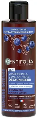 Шампунь Centifolia Purple 2в1 против жёлтизны для седых и светлых волос, с пигментами батата и гардении, 200 мл