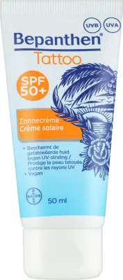 Крем солнцезащитный для тела Bepanthen Tattoo SPF50+ для татуированной кожи 50 мл