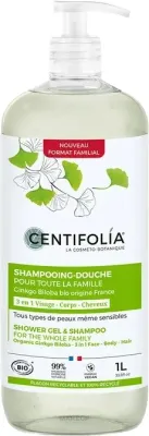 Шампунь-гель Centifolia 3 в 1 для лица, тела и волос, для всей семьи с 3 лет, с гинкго билоба и алоэ, 1000 мл