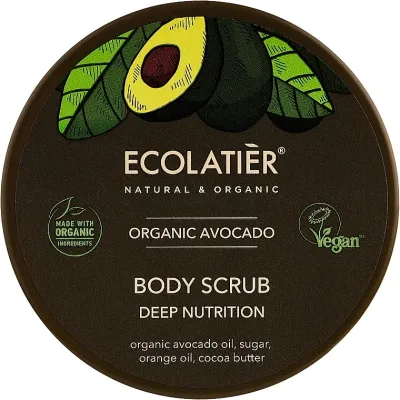 Ecolatier Odżywczy peeling do ciała z olejem awokado i masłem kakaowym - Питательный скраб для тела с маслом авокадо и маслом какао Organic Avocado 250 г
