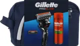 Мужской набор Gillette Proglide гель для бритья с миндальным маслом бритва и косметичка 200 мл уценка — фото 1