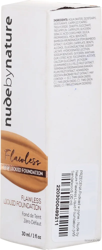 Тональный флюид Nude by Nature Flawless Liquid Foundation сатиново-матовый, 30 мл