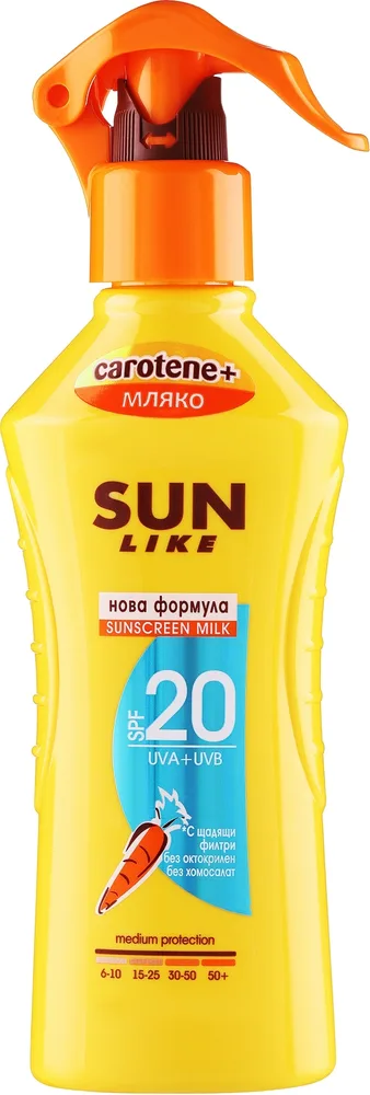 Спрей для тела Sun Like Body Milk SPF 20 New Formula молочко легкое 200 мл