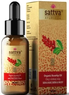 Органическое масло шиповника для лица тела и волос Sattva Ayurveda Organic Rosehip