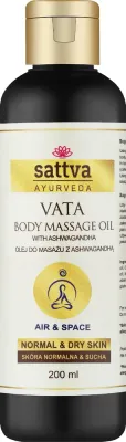 Органическое масло для массажа тела Sattva Ayurveda Vata аюрведическое с травами
