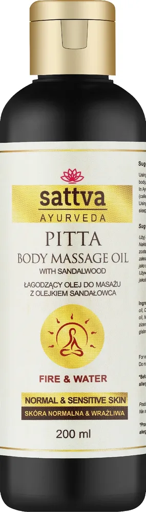 Органическое масло для массажа тела Sattva Ayurveda Pitta с сандалом и розой
