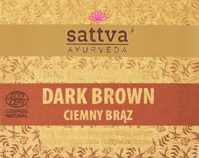 Хна для волос Sattva Ayurveda Henna Bar Dark Brown натуральная тёмно-коричневая в брикете 240 г