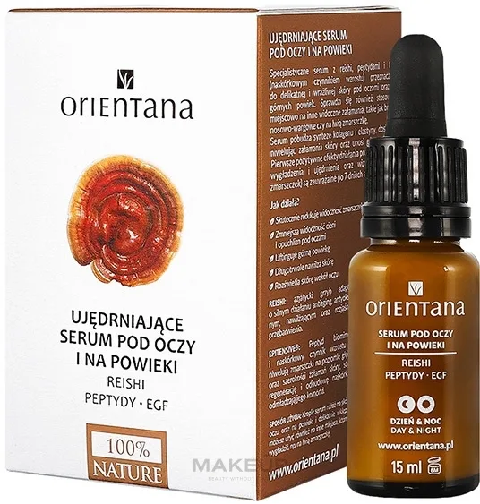Сыворотка для области вокруг глаз Orientana Reishi Peptides EGF с грибами рейши пептидами и маслом ши для зрелой кожи 15 мл
