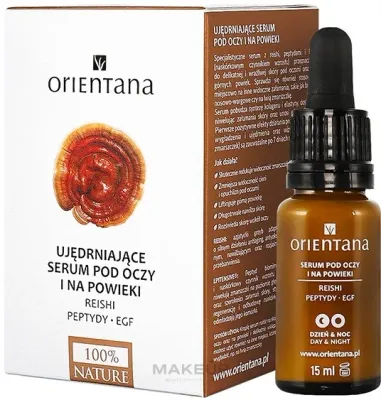 Сыворотка для области вокруг глаз Orientana Reishi Peptides EGF с грибами рейши пептидами и маслом ши для зрелой кожи 15 мл