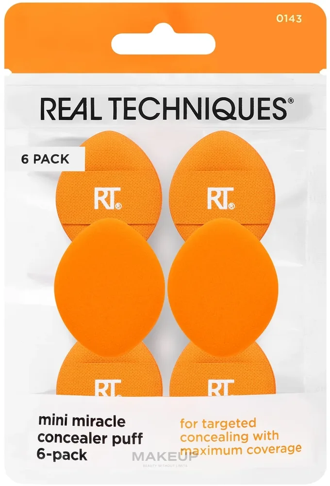 Набор мини-спонжей для консилера Real Techniques Mini Miracle Concealer Puff 6 шт