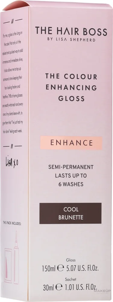 Набор для волос The Hair Boss Colour Enhancing Gloss Cool Brunette оттеночный уход и кондиционер 150+30 мл уценка