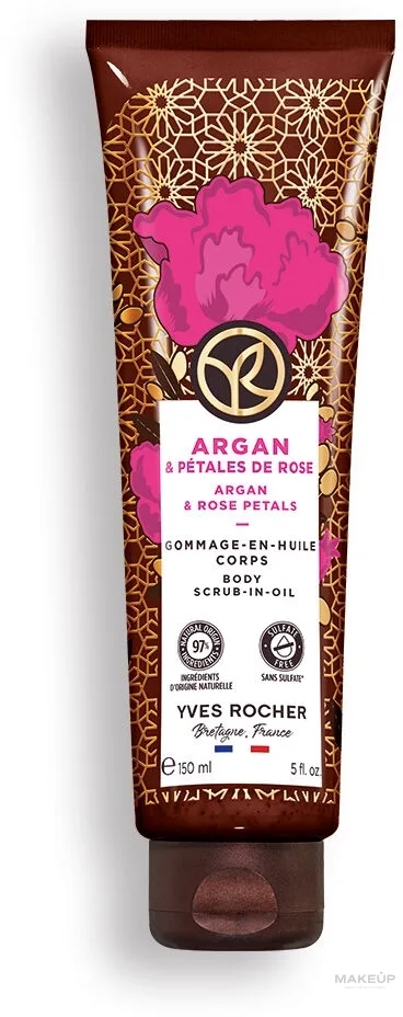 Yves Rocher Yves Rocher Body Scrub In Oil - Масляный скраб для тела с аргановым маслом и лепестками роз 150 мл