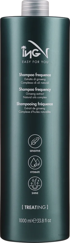 Шампунь ING Professional Treating Frequence для ежедневного применения, с глицерином, витамином E и женьшенем