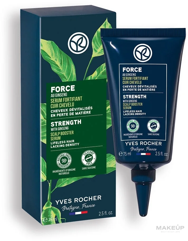 Укрепляющая сыворотка для кожи головы и волос с экстрактом женьшеня Yves Rocher Strength Scalp Boost Serum, 75 мл