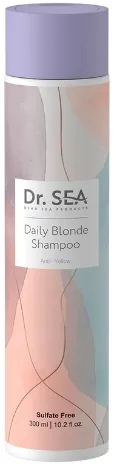 Шампунь Dr Sea Daily Blonde против желтизны, с минералами Мёртвого моря, коллагеном и кератином, 300 мл, Израиль