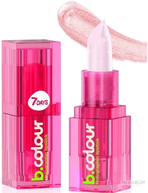 Помада для губ 7 Days B.Colour Holographic голографическая, оттенок 01 - Barbie