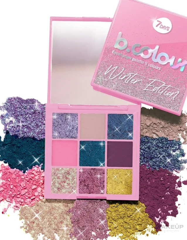 Палетка теней для век 7 Days B.Colour Winter Edition Eyeshadow Palette, оттенок 02 - Magic Fancy