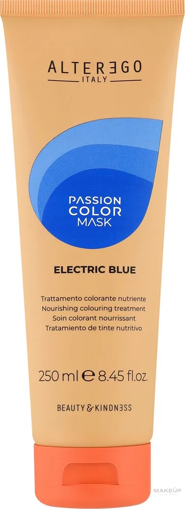 Alter Ego Italy Alter Ego Passion Color Mask - Тонирующая маска для окрашенных волос Alter Ego Passion Color освежение оттенка, масло ши, протеины люпина и хлореллы, пигменты, 250 мл, оттенок Electric Blue