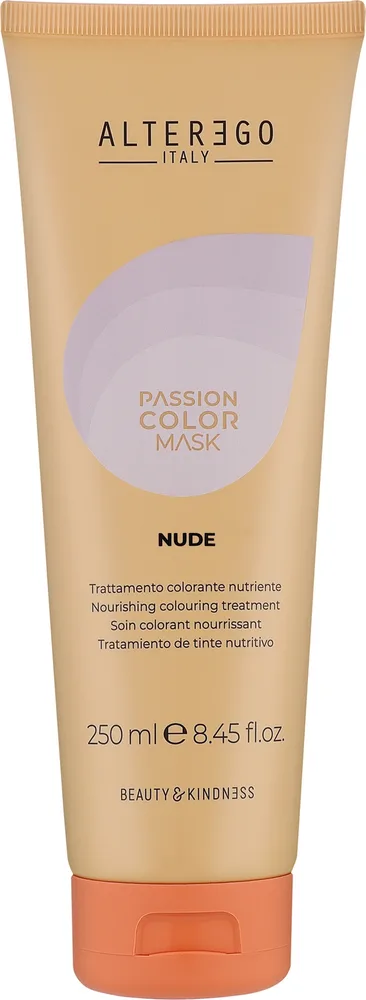 Alter Ego Italy Alter Ego Passion Color Mask - Тонирующая маска для окрашенных волос Alter Ego Passion Color освежение оттенка, масло ши, протеины люпина и хлореллы, пигменты, 250 мл, оттенок Nude