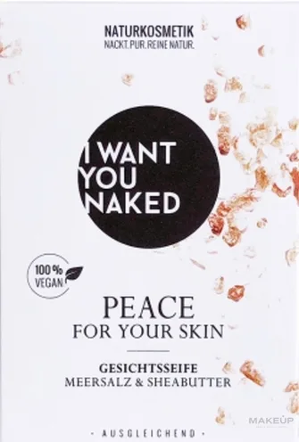 Мыло для умывания I Want You Naked Peace For Your Skin с морской солью и ши, 100 г